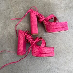 3 for $25 ❤️ // ASOS Wide Fit Pink Platform Heels